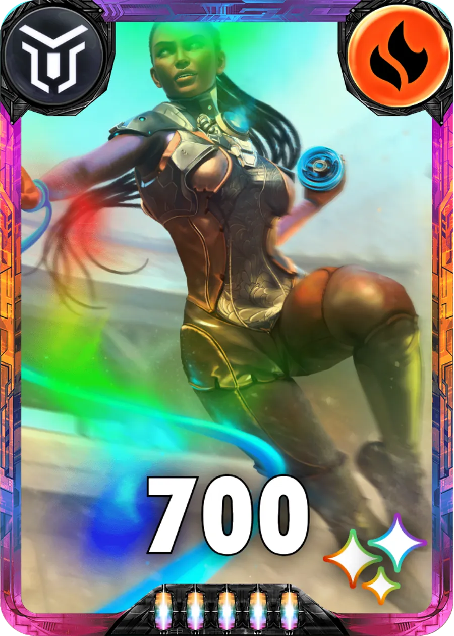 Carte saison 2 mantris exclusive team Nyope alternative S Foil animation de niveau 1 element Feu cross the ages