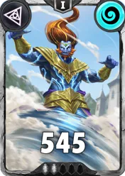 Carte saison 1 arkhante commune Air Djinn alternative rang 5 grade C animation de niveau 1 element Air cross the ages