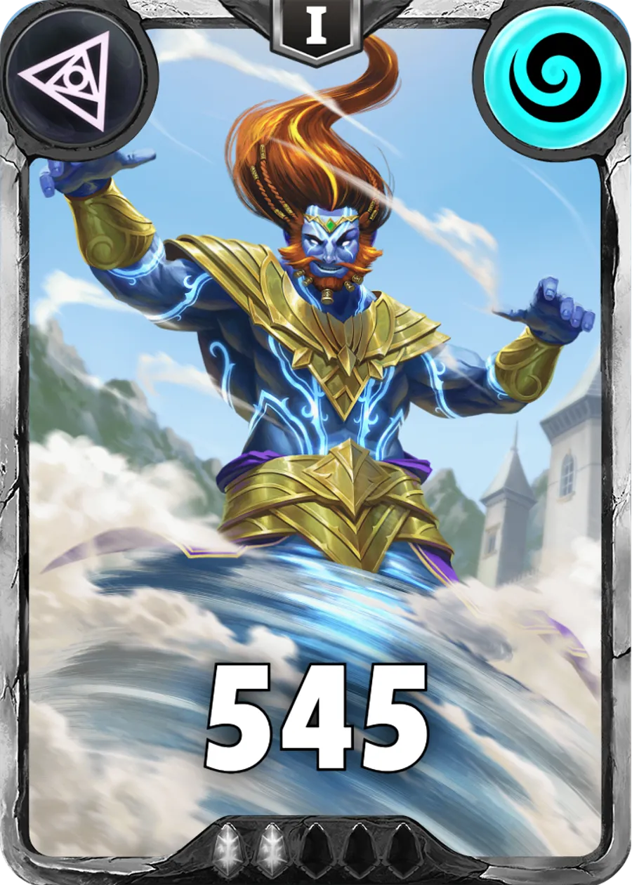 Carte saison 1 arkhante commune Air Djinn alternative rang 5 grade C animation de niveau 1 element Air cross the ages