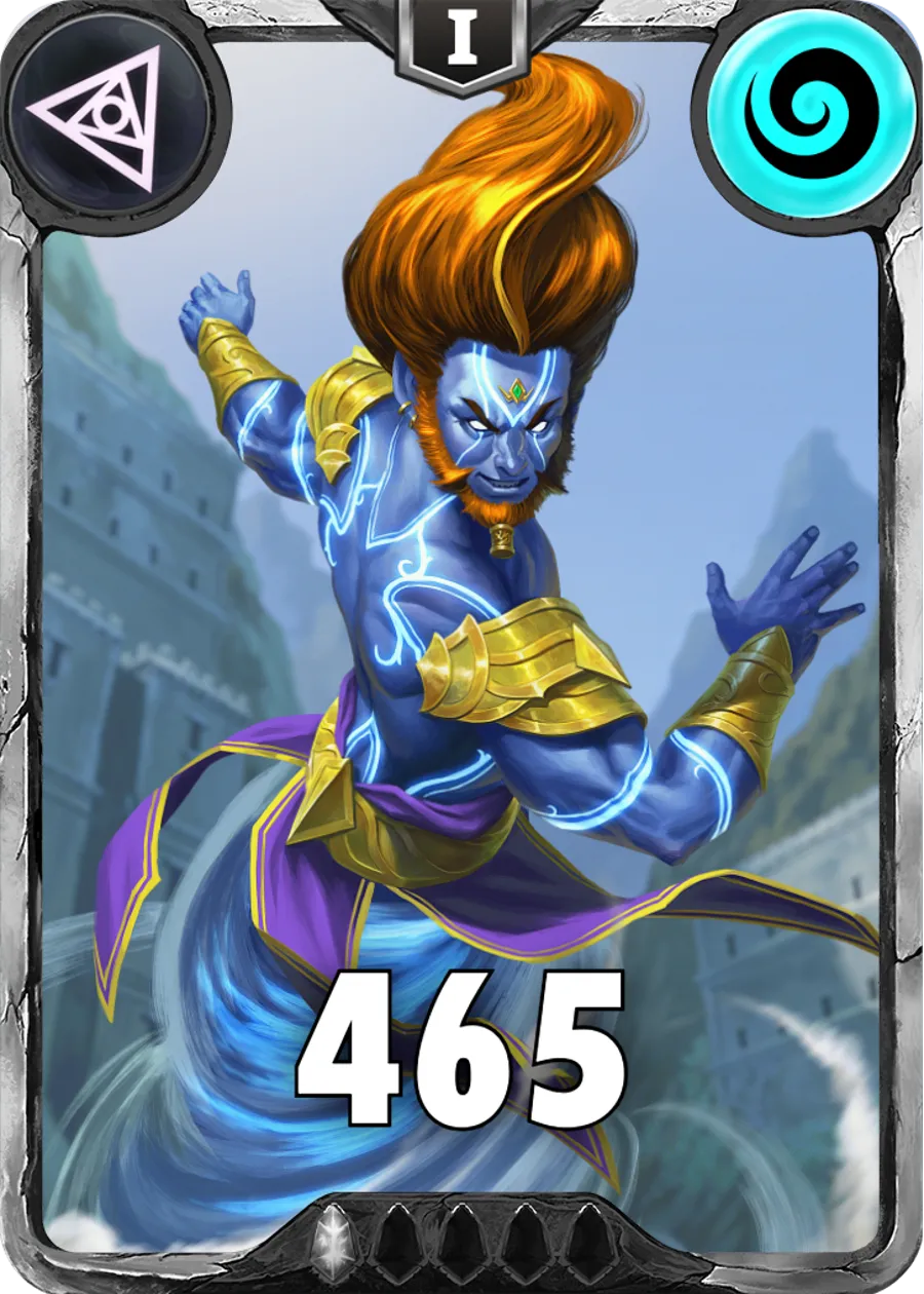 Carte saison 1 arkhante commune Air Djinn standard rang 1 animation de niveau 1 element air cross the ages