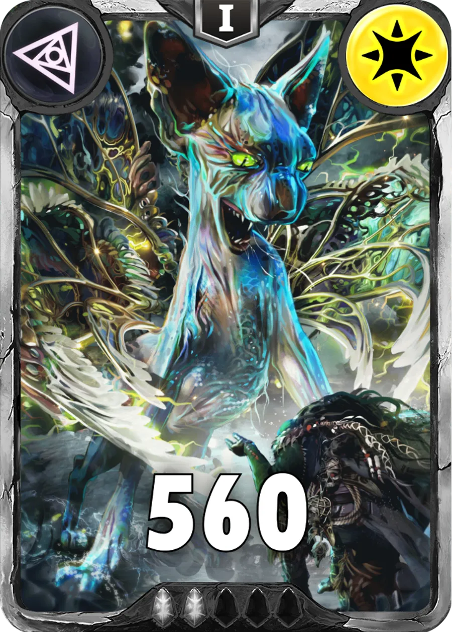 Carte saison 1 arkhante commune Criscat alternative rang 5 grade C animation de niveau 1 element Lumière cross the ages