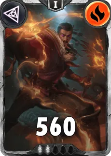 Carte saison 1 arkhante commune Eren alternative rang 5 grade C animation de niveau 1 element Feu cross the ages