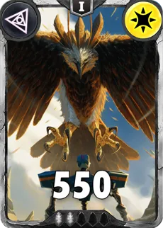 Carte saison 1 arkhante commune Giant Eagle alternative rang 5 grade C animation de niveau 1 element Lumière cross the ages