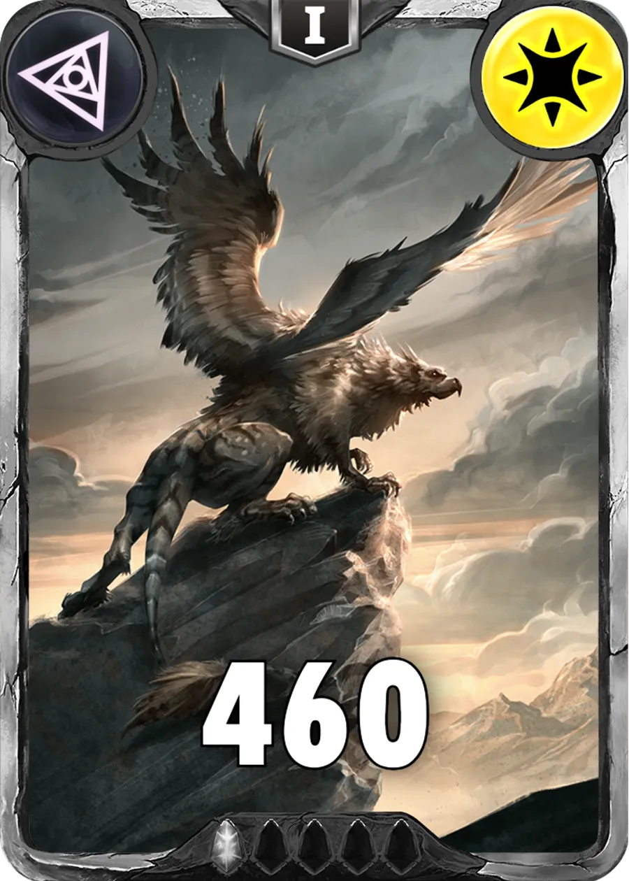 Carte saison 1 arkhante commune Griffin standard rang 1 animation de niveau 1 element Lumiere cross the ages
