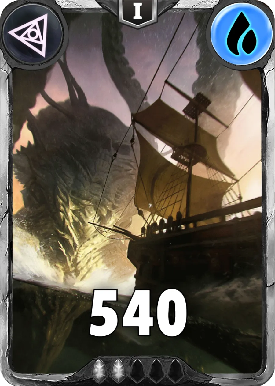 Carte saison 1 arkhante commune Kraken alternative rang 5 grade C animation de niveau 1 element Eau cross the ages