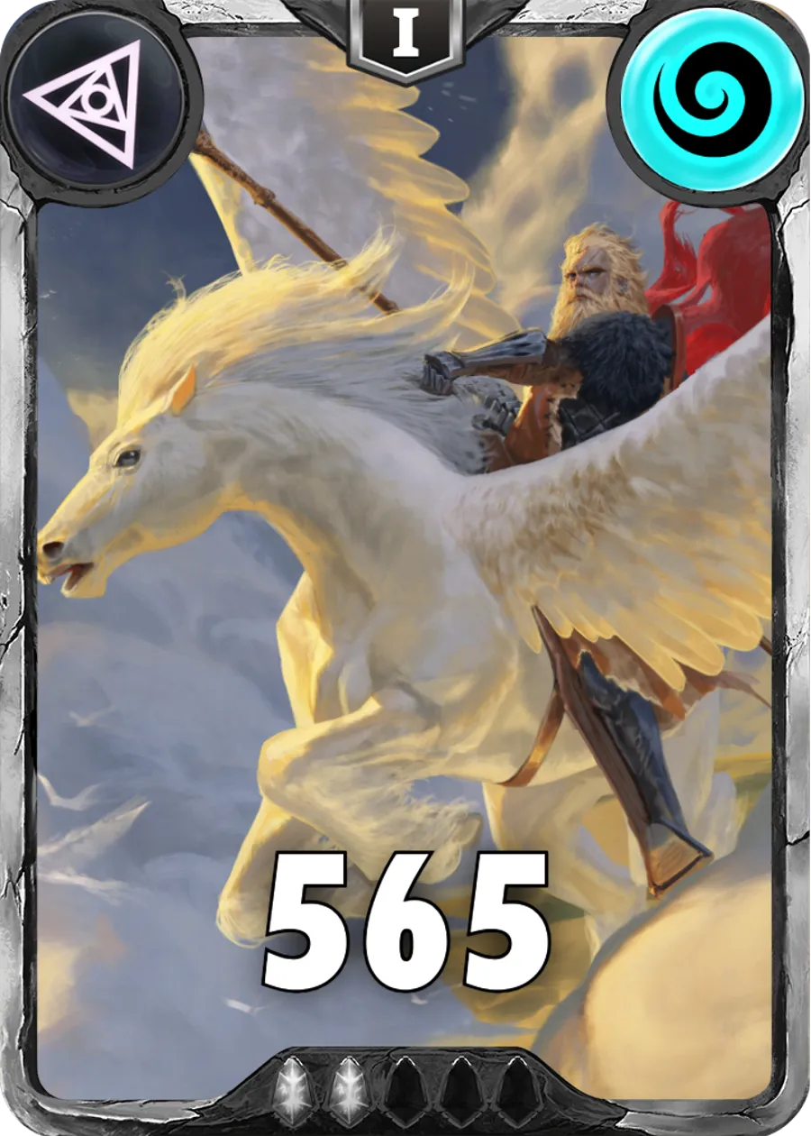 Carte saison 1 arkhante commune Pegasus alternative rang 5 grade C animation de niveau 1 element Air cross the ages