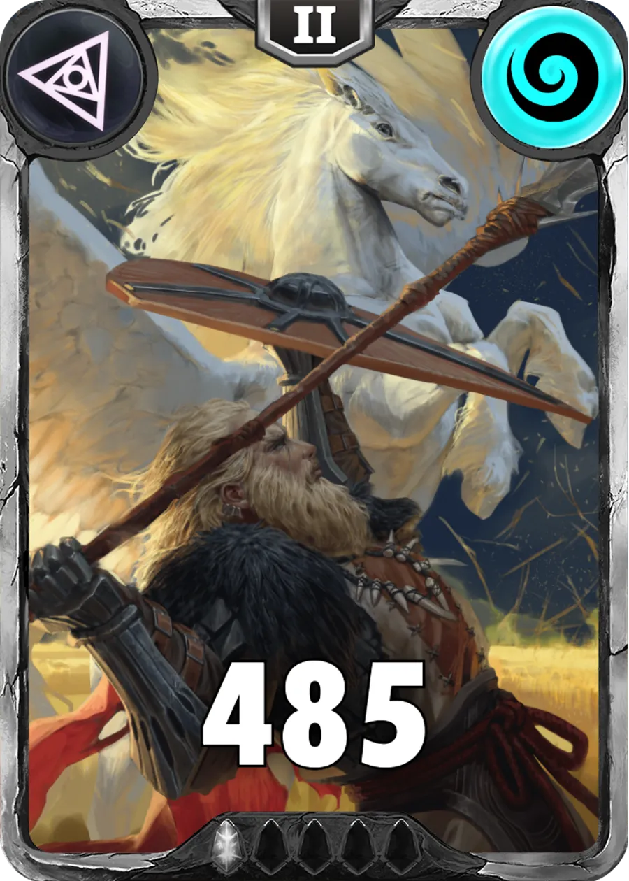 Carte saison 1 arkhante commune Pegasus standard rang 1 animation de niveau 2 element air cross the ages