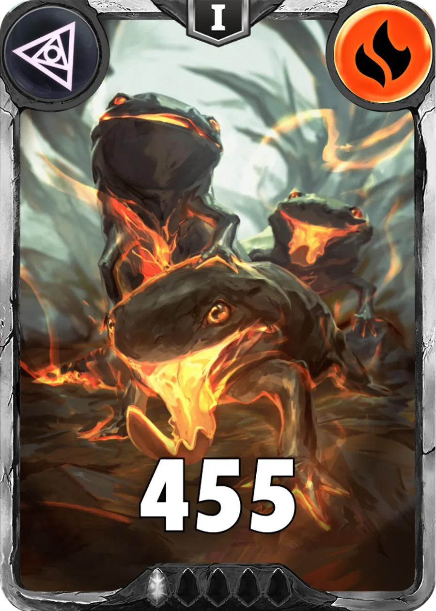 Carte saison 1 arkhante commune Salamander standard rang 1 animation de niveau 1 element feu cross the ages