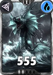 Carte saison 1 arkhante commune Sea Dragon alternative rang 5 grade C animation de niveau 1 element Eau cross the ages