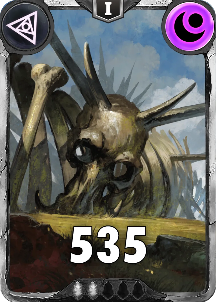 Carte saison 1 arkhante commune Skeleton alternative rang 5 grade C animation de niveau 1 element Tenebre cross the ages