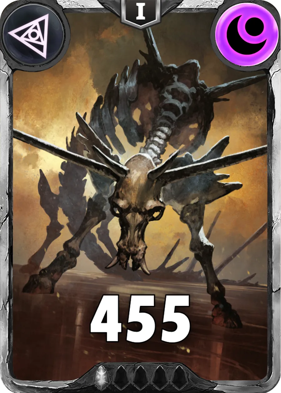 Carte saison 1 arkhante commune Skeleton standard rang 1 animation de niveau 1 element tenebre cross the ages