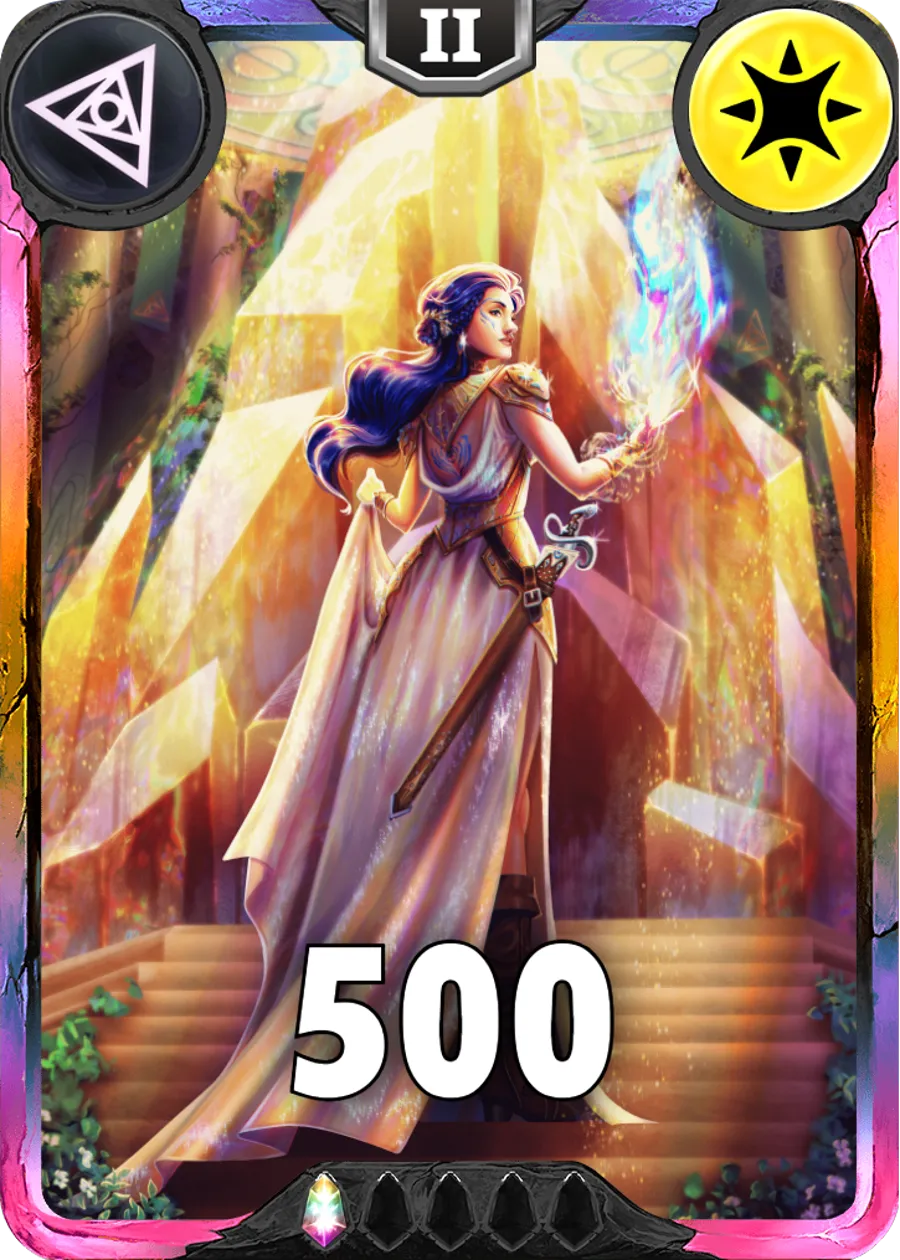 Carte saison 1 arkhante exclusive Astrid standard rang 1 animation de niveau 2 element Lumiere cross the ages