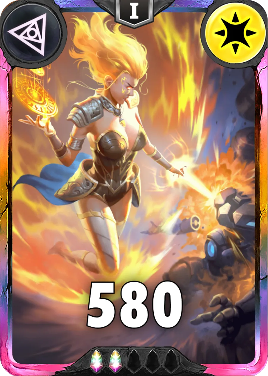Carte saison 1 arkhante exclusive Astrid team alternative rang 5 grade C animation de niveau 1 element Lumiere