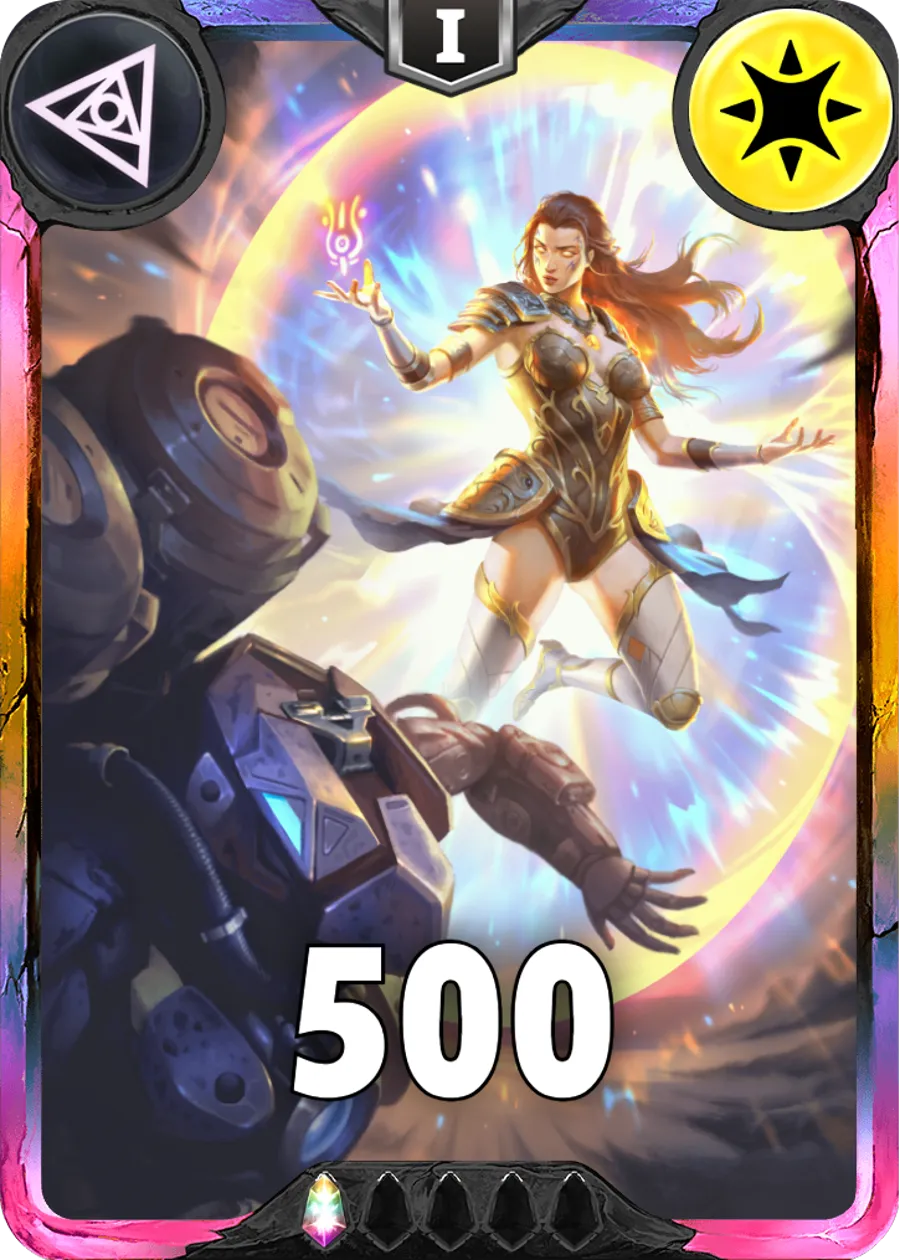 Carte saison 1 arkhante exclusive Astrid team standard rang 1 animation de niveau 1 element Lumiere cross the ages