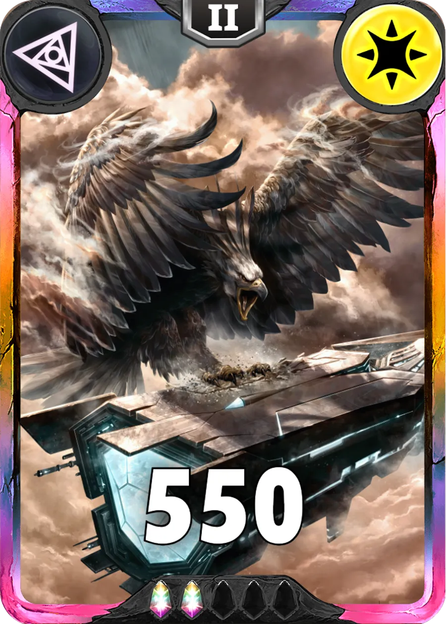 Carte saison 1 arkhante exclusive Giant Eagle alternative rang 5 grade C animation de niveau 2 element Lumière cross the ages