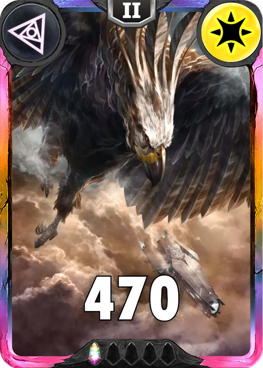 Carte saison 1 arkhante exclusive Giant Eagle standard rang 1 animation de niveau 2 element Lumiere cross the ages