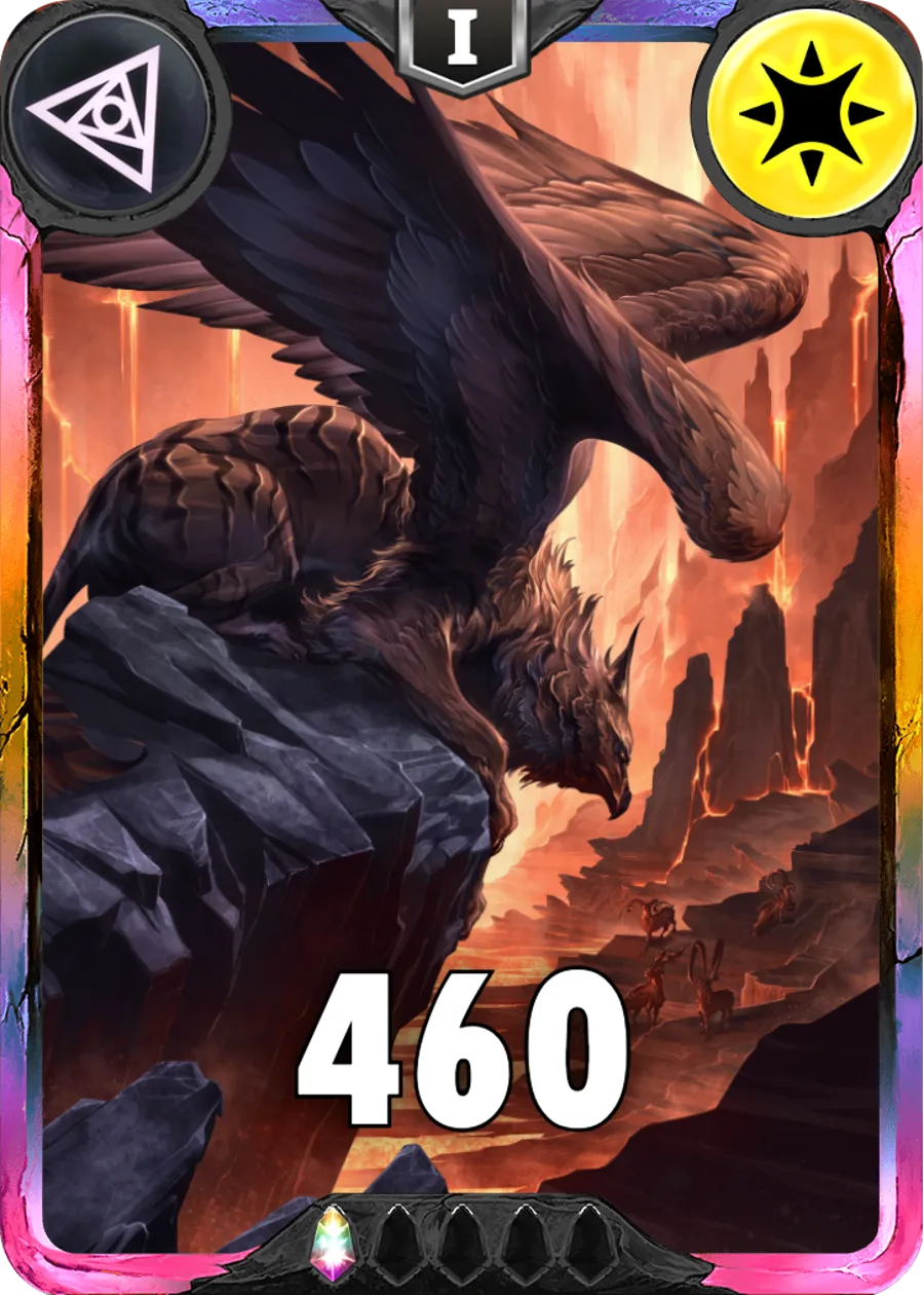 Carte saison 1 arkhante exclusive Griffin standard rang 1 animation de niveau 1 element Lumiere cross the ages