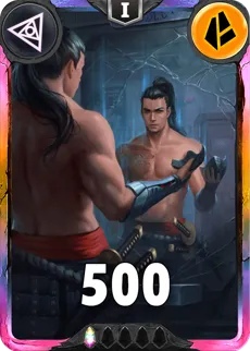 Carte saison 1 arkhante exclusive Hanzo standard rang 1 animation de niveau 1 element terre cross the ages