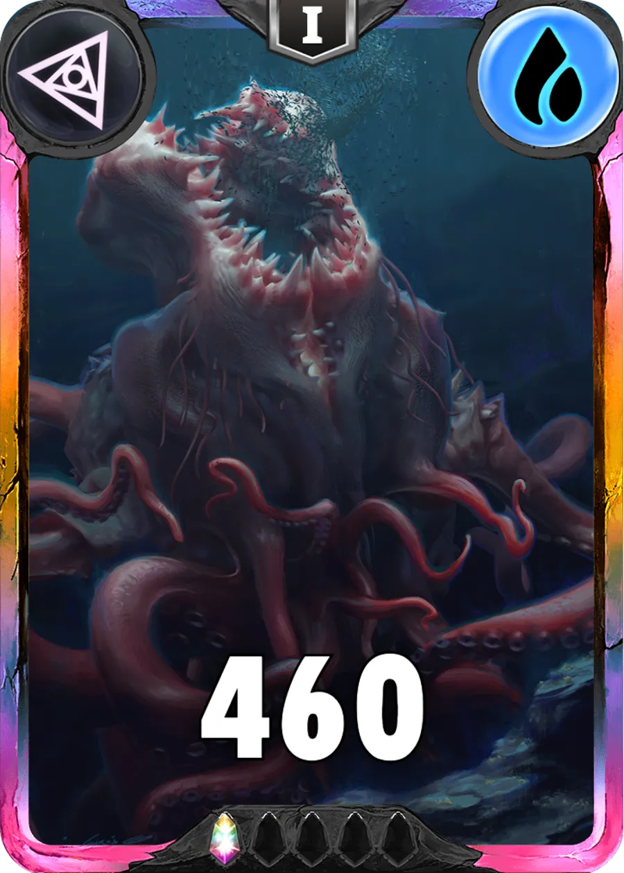Carte saison 1 arkhante exclusive Kraken standard rang 1 animation de niveau 1 element eau cross the ages