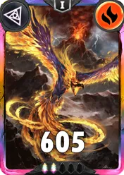 Carte saison 1 arkhante exclusive Phoenix alternative rang 5 grade C animation de niveau 1 element Feu