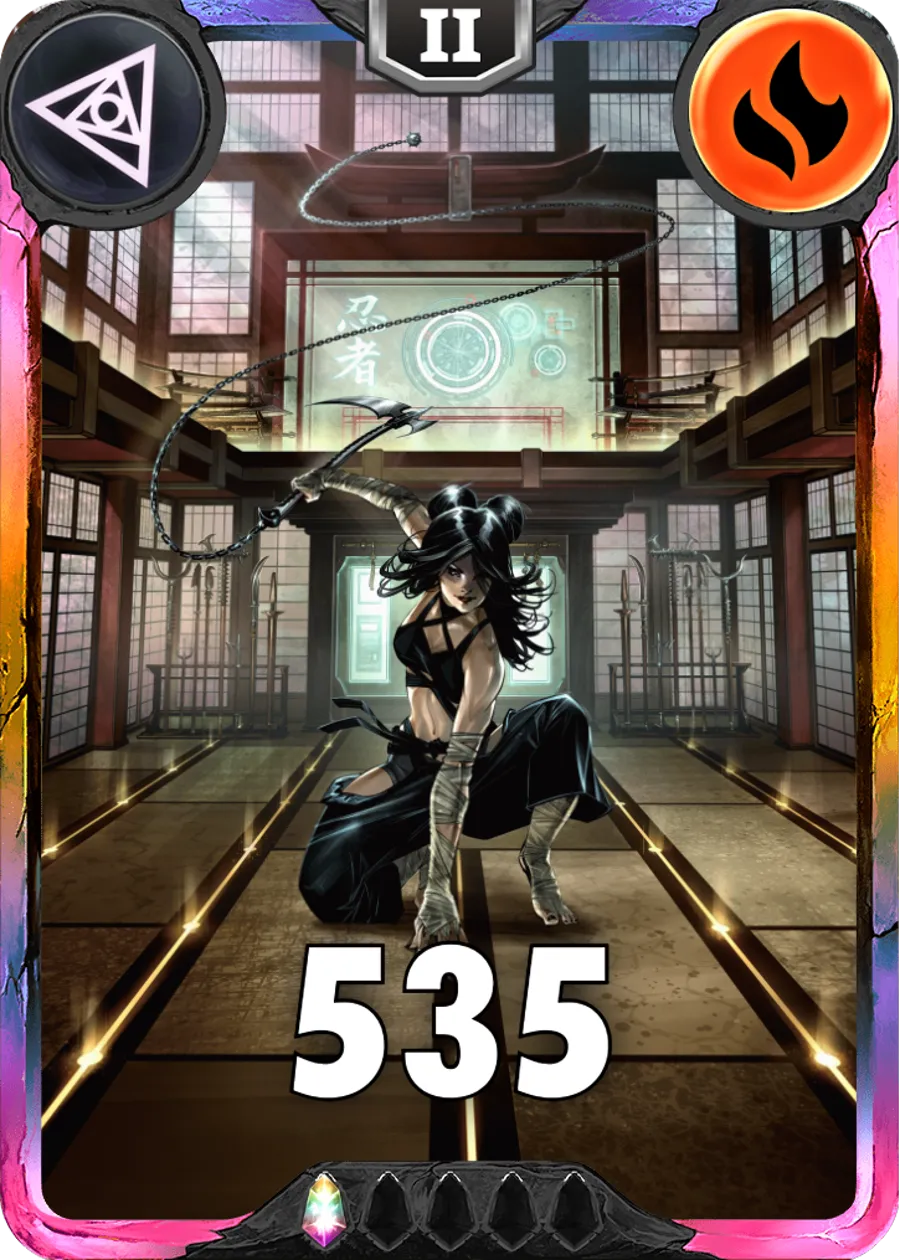 Carte saison 1 arkhante exclusive Ruby standard rang 1 animation de niveau 2 element feu cross the ages