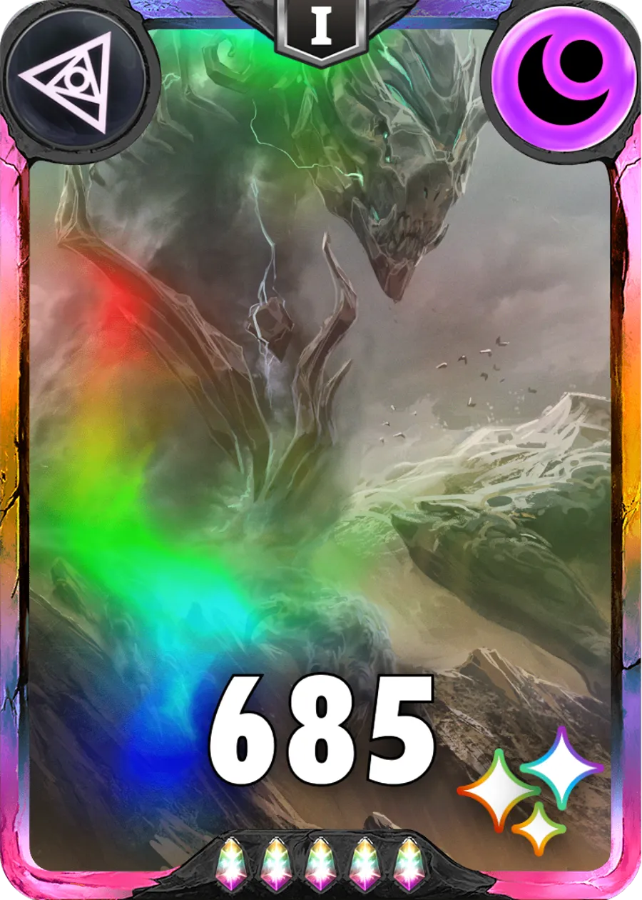 Carte saison 1 arkhante exclusive team Dezeed alternative S Foil animation de niveau 1 element Ténèbres cross the ages