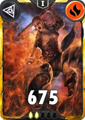 Carte saison 1 arkhante mythique sarash alternative rang 5 grade C animation de niveau 1 element feu cross the ages