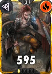Carte saison 1 arkhante mythique Sarash standard rang 1 animation de niveau 1 element feu cross the ages