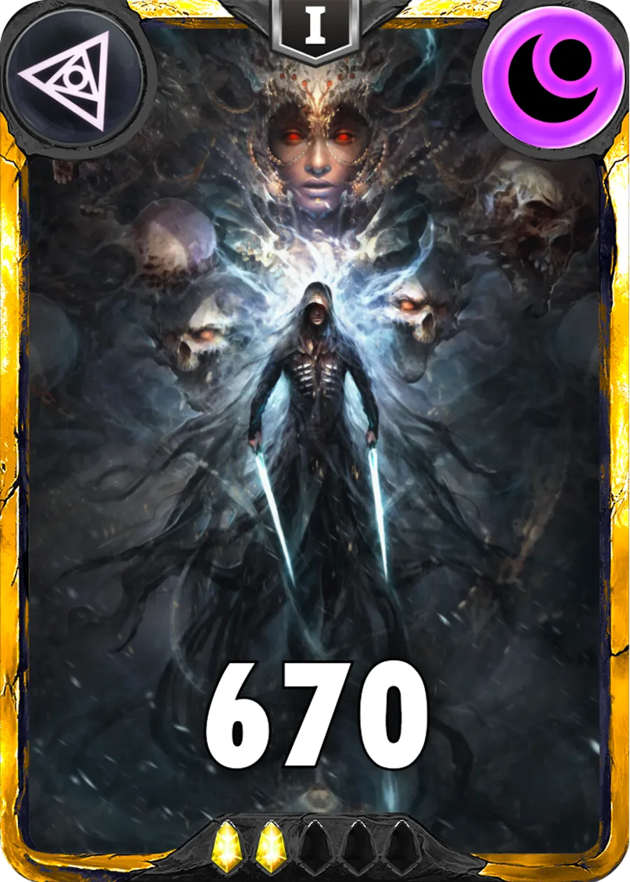 Carte saison 1 arkhante mythique Shado alternative rang 5 grade C animation de niveau 1 element Ténèbres cross the ages