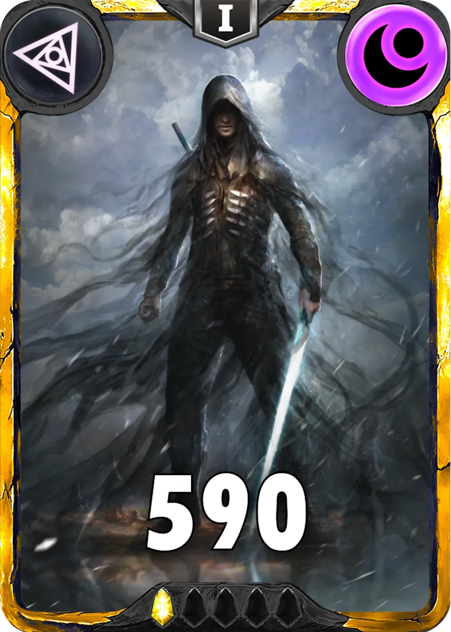 Carte saison 1 arkhante mythique Shado standard rang 1 animation de niveau 1 element tenebres cross the ages