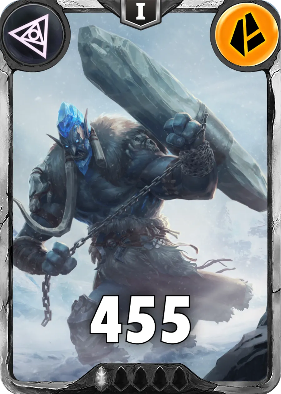 Carte saison 1 arkhante mythique Troll standard rang 1 animation de niveau 1 element terrre cross the ages