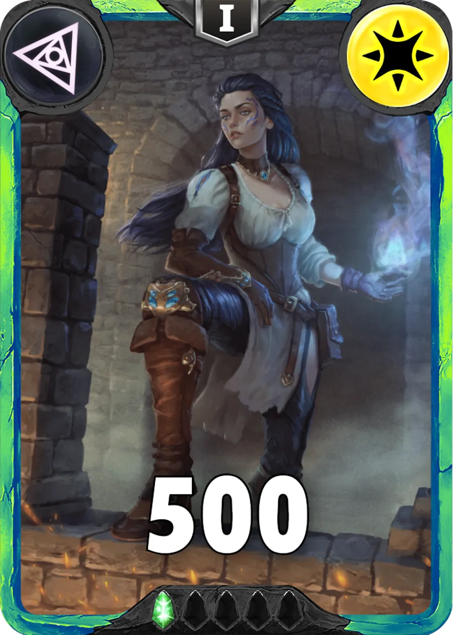 Carte saison 1 arkhante peu commune Astrid standard rang 1 animation de niveau 1 element Lumiere cross the ages