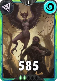 Carte saison 1 arkhante peu commune Harpy alternative rang 5 grade C animation de niveau 1 element Vent