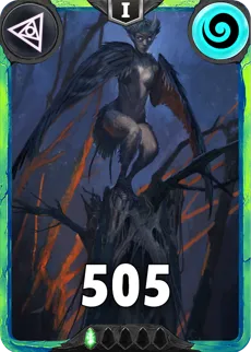 Carte saison 1 arkhante peu commune Harpy standard rang 1 animation de niveau 1 element air cross the ages