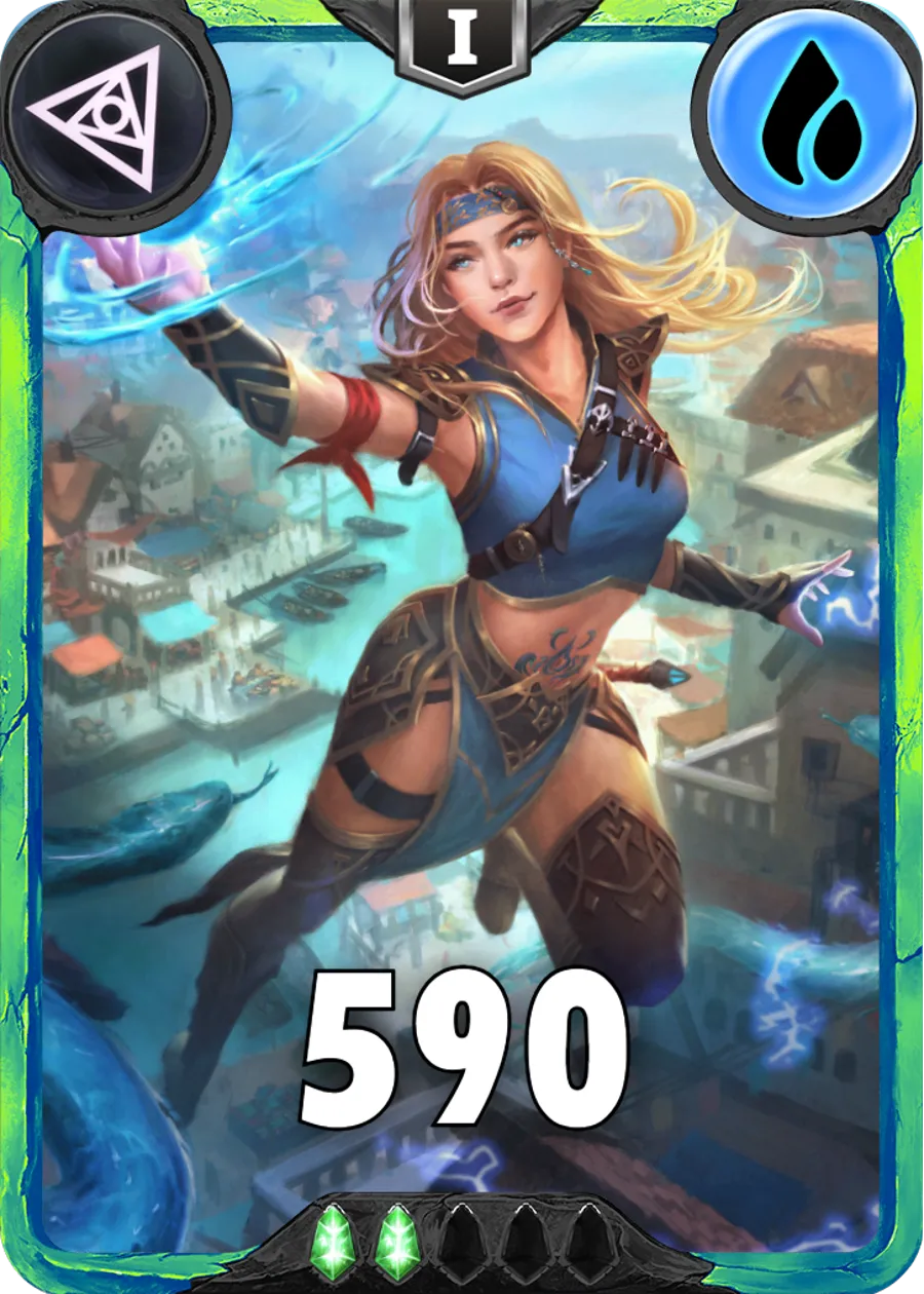 Carte saison 1 arkhante peu commune Honora alternative rang 5 grade C animation de niveau 1 element Eau