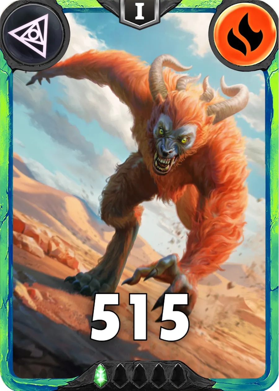 Carte saison 1 arkhante peu commune Ifrit standard rang 1 animation de niveau 1 element feu cross the ages