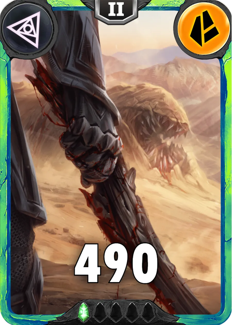Carte saison 1 arkhante peu commune Rockworm standard rang 1 animation de niveau 2 element terre cross the ages