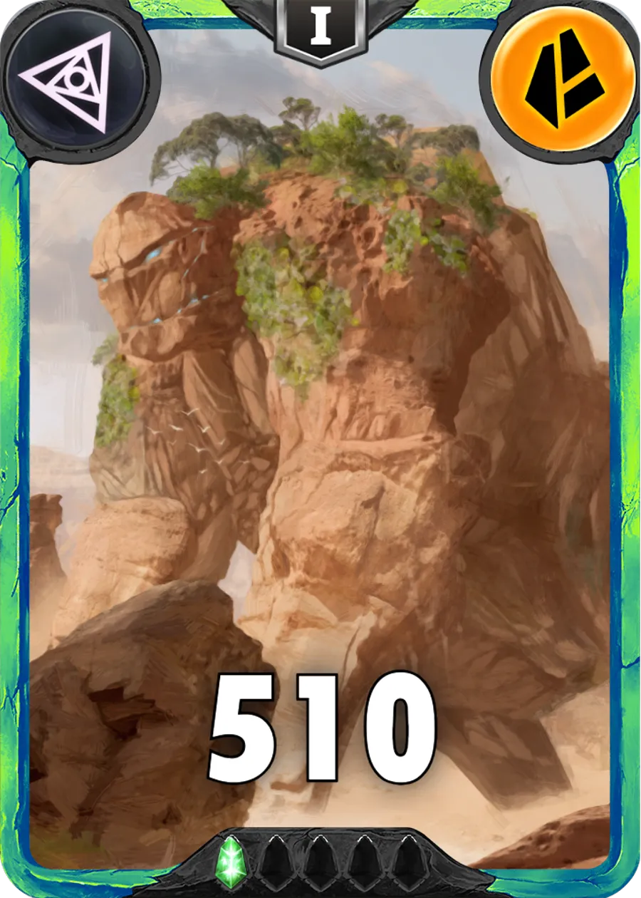 Carte saison 1 arkhante peu commune Stone Golem standard rang 1 animation de niveau 1 element terre cross the ages