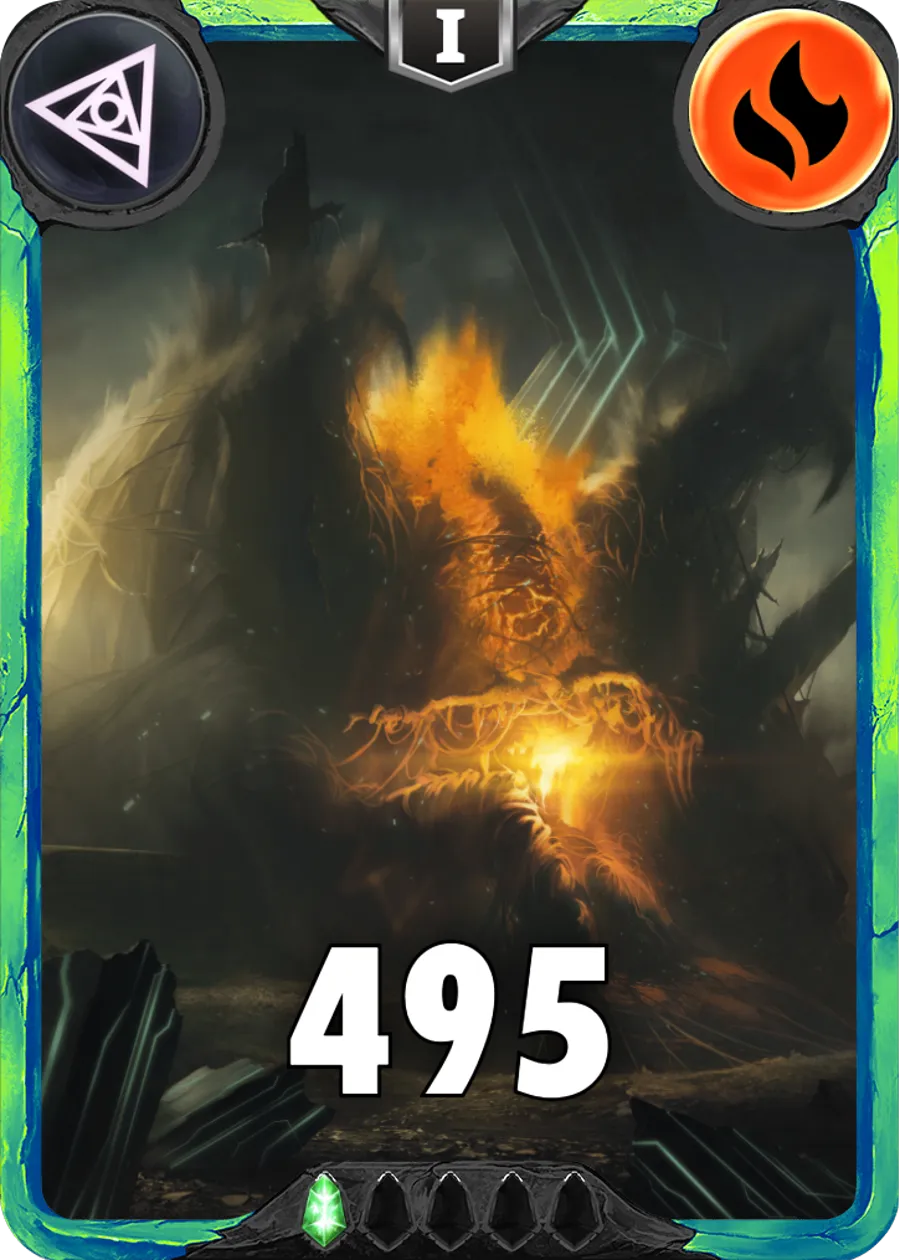 Carte saison 1 arkhante peu commune Theran standard rang 1 animation de niveau 1 element feu cross the ages