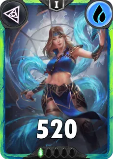 Carte saison 1 arkhante peu commune Water Snake standard rang 1 animation de niveau 1 element eau cross the ages