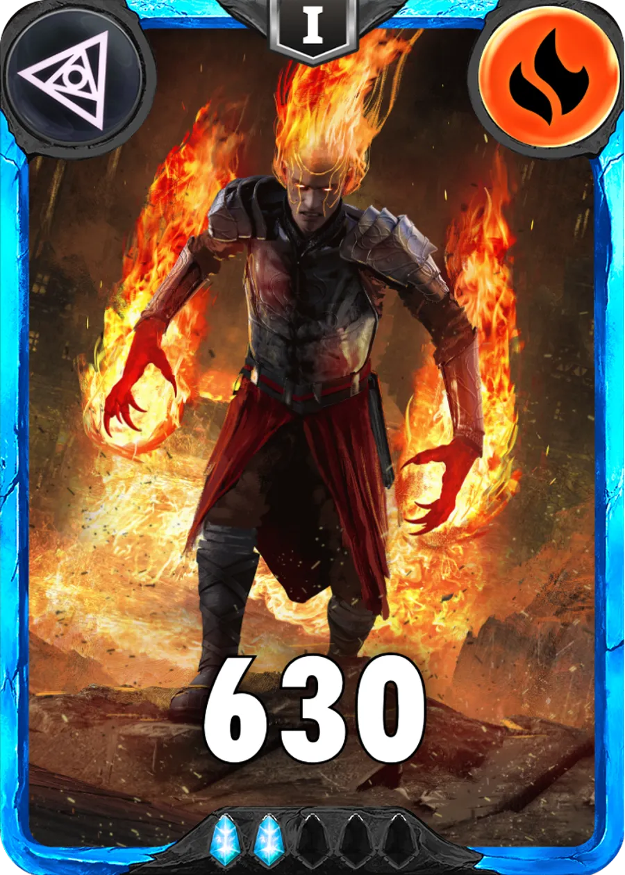 Carte saison 1 arkhante rare Ethell alternative rang 5 grade C animation de niveau 1 element Feu cross the ages