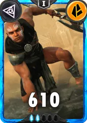 Carte saison 1 arkhante rare Hannibal alternative rang 5 grade C animation de niveau 1 element Terre cross the ages