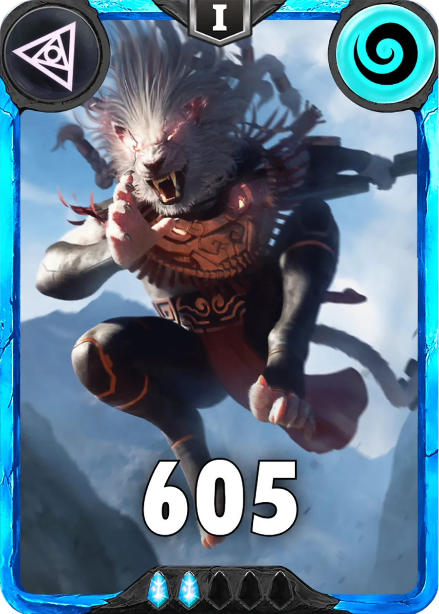 Carte saison 1 arkhante rare Leon alternative rang 5 grade C animation de niveau 1 element Air cross the ages