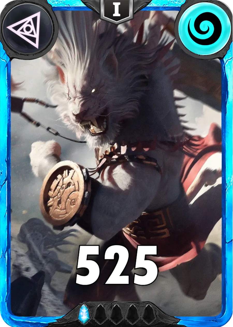 Carte saison 1 arkhante rare Leon standard rang 1 animation de niveau 1 element air cross the ages