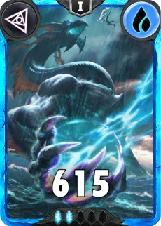 Carte saison 1 arkhante rare Leviathan alternative rang 5 grade C animation de niveau 1 element Eau cross the ages