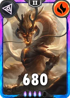 Carte saison 1 arkhante spéciale rare Gaumri alternative rang 5 grade A animation de niveau 2 element feu cross the ages