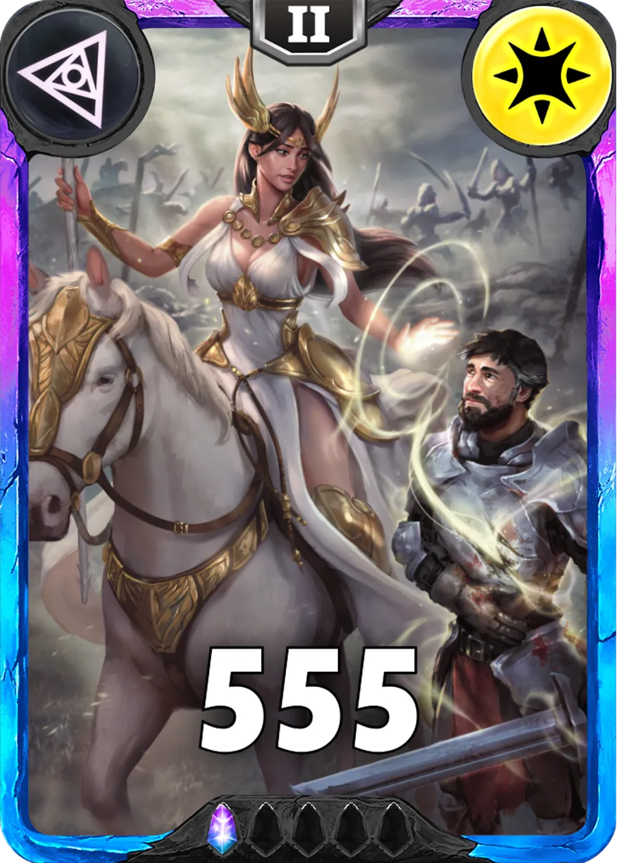 Carte saison 1 arkhante spéciale rare Laurie standard rang 1 animation de niveau 2 element lumière cross the ages