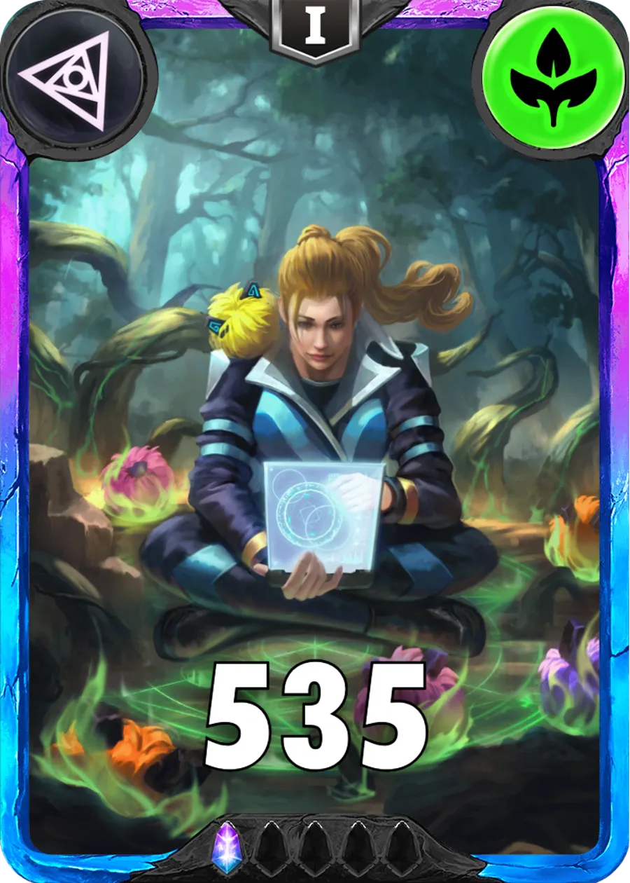 Carte saison 1 Arkhante Spéciale Rare Nicole Pearce standard rang 1 animation de niveau 1 element Vie cross the ages