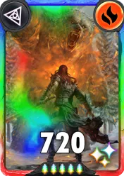 Carte saison 1 arkhante unique Sarash standard rang 5 grade S animation de niveau 1 element feu cross the ages