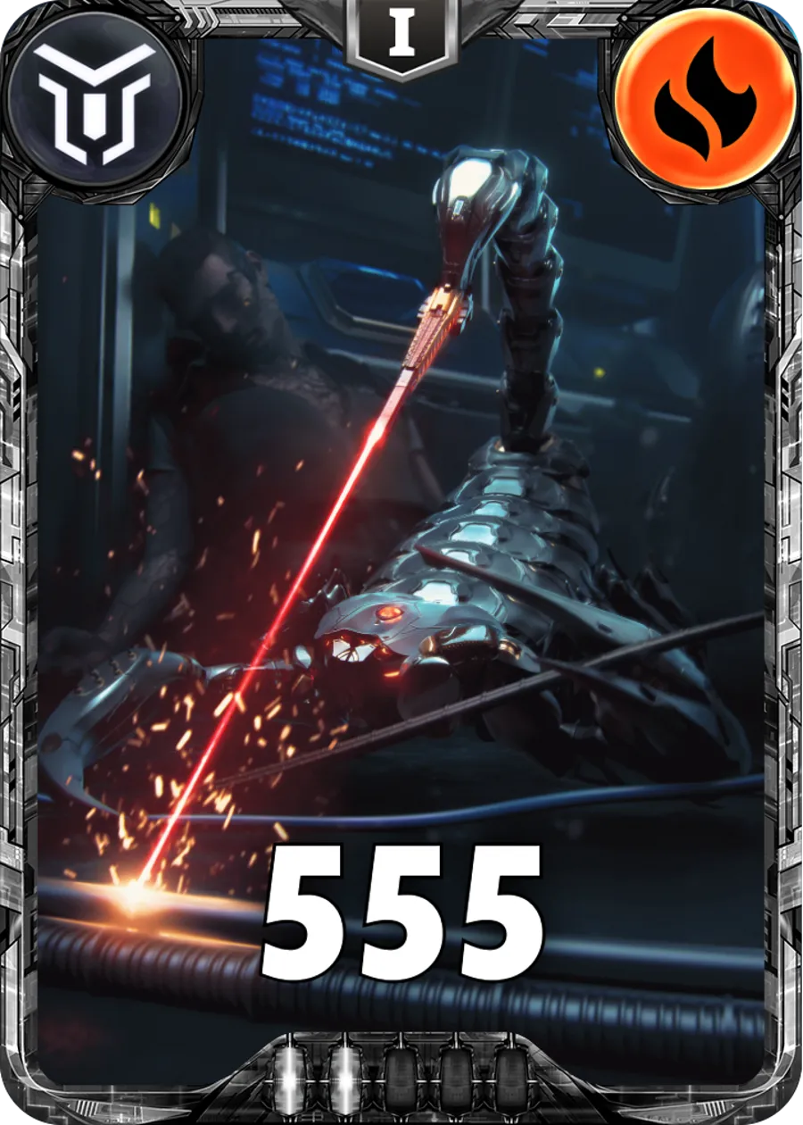 Carte saison 2 mantris commune Cyber Scorpion alternative rang 5 grade C animation de niveau 1 element Feu cross the ages